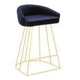 thumbnail image 2 of Canary Contemporary Counter Stool in Gold with Blue Velvet by LumiSource - Set of 2, 2 of 7