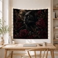 thumbnail image 5 of Black Panther in Dark Roses with Full Moon, Mystical Gothic Art for Dark Art Lovers, Wildlife Wall Art, Halloween Gift Tapestry Wall Hanging for Bedroom and Living Room, 5 of 7
