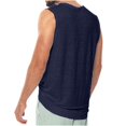 thumbnail image 4 of Hombres Casual Sólido Cuello Redondo Deportes Fitness Sin Mangas Camiseta Sin Mangas Camiseta Pompotops oipoqjl30332, 4 of 6