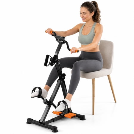 ELLEGNT Pedal Exercise Bike for Seniors with LCD Monitor Adjustable Hand Arm Leg Knee Peddler