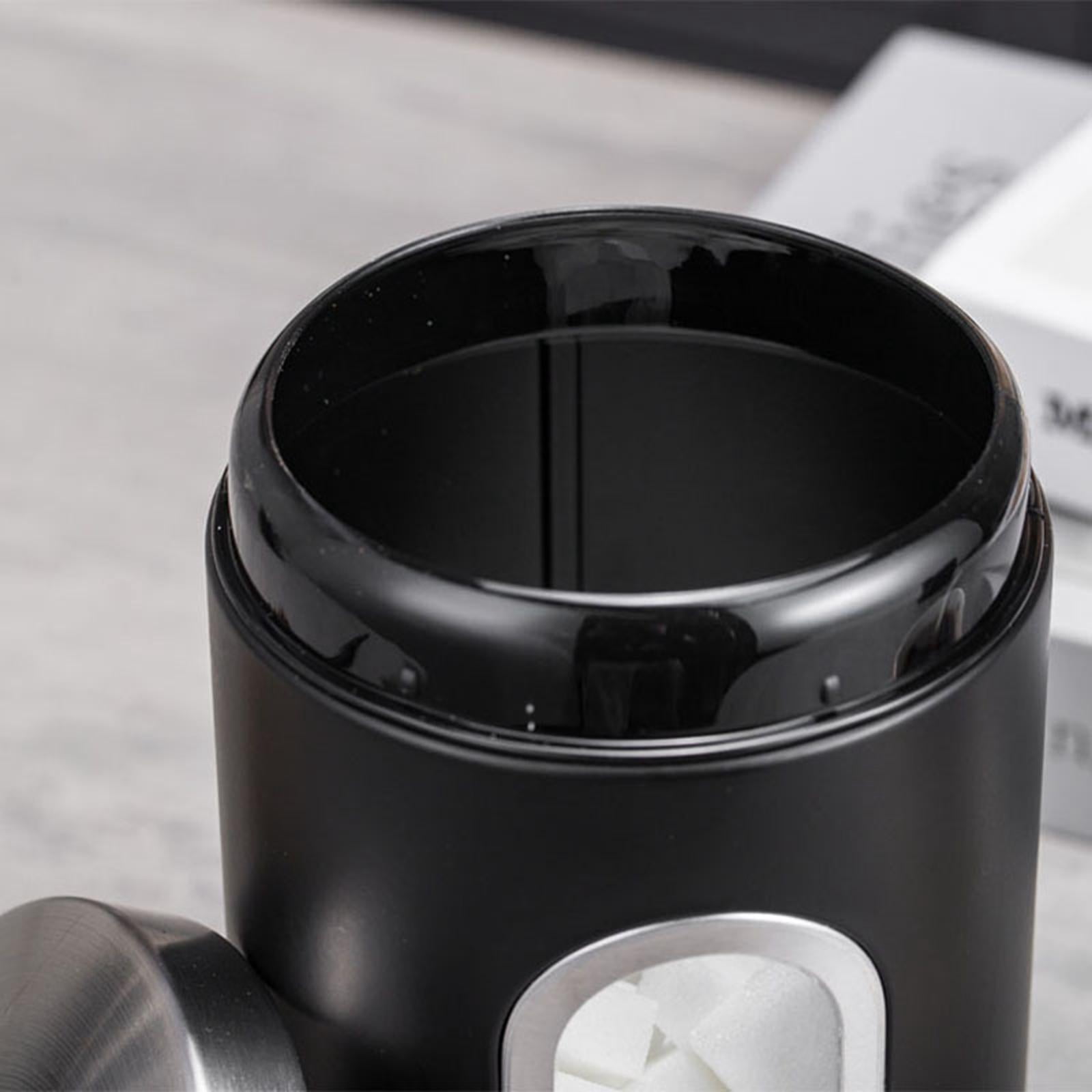 3 Pieces Stainless Steel Food Storage Jars Organization Container Airtight Transparent with Lid Kitchen Storage Canister Set Black