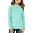 thumbnail image 2 of ABPWLY Clearance Girls Tops Shirts for Kids Casual Crewneck Soft Breathable Sports Tunic Tops Fashion Solid Long Sleeve Tops Girls Tops(Size:9 Years), 2 of 7