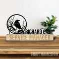 thumbnail image 5 of Craftnamesign Custom Wooden Desk Name Plate for Raven Lovers, Raven Metal Nameplate for desk, 5 of 5