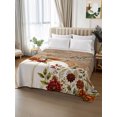 thumbnail image 3 of Twin Flat Sheet Only Fall Thanksgiving White Pumpkins Soft Microfiber Cooling Bedding Sheets Rustic Flower Wood Grain Flat Bed Sheet for Hotel,Home Decor, 3 of 9
