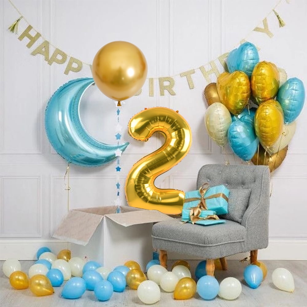 40 Inch Gold Large Numbers Balloon 0-9(Zero-Nine) Birthday Party Decorations,Foil Mylar Big Number Balloon Digital 0 for Birthday Party,Wedding, Bridal Shower Engagement Photo Shoot, Anniversary