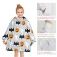 thumbnail image 6 of Halloween Pumpkin Ghost Bat Pattern Blanket Hoodies for Kids 6-13YR Oversize Wearable Blanket Hoodies for Boys Girls Teens, 6 of 7