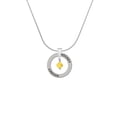 thumbnail image 2 of Delight Jewelry Sunflower Crystal Bicone Hockey Ring Charm Necklace, 18", 2 of 4