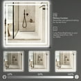 thumbnail image 4 of Delmi 36” x 36” LED Bathroom Mirror with Lights, Wall Mounted Vanity Mirror with Front & Backlit, Anti-Fog, Dimmable Touch Control, Horizontal & Vertical Installation, 4 of 7