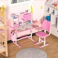 thumbnail image 4 of Floseru Upgraded Kid's Desk and Chair Set, Adjustable Children's Study Table with Bookshelf and Storage Drawer, 50-Degree Tiltable Desktop with Chair for Bedroom, 4 of 8