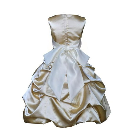 Gold July Girl Ekidsbridal Gold Satin Pick-Up Bubble Flower Girl Dress Junior Bridesmaid Dress Pageant Gown Easter Summer Dresses Ballroom Gown Toddler Girl Dresses Evening Gown Special Occasion Dresses 806S ()