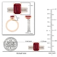 thumbnail image 4 of Dazzlingrock Collection 10x7mm Lab-Created Emerald Cut Ruby & 1.19 Ctw Round White Diamond Eternity Wedding Ring Set for Her in 14K Rose Gold, Size 5, 4 of 5