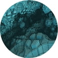 thumbnail image 1 of Ahgly Company Machine Washable Indoor Round Transitional Deep Teal Green Area Rugs, 4' Round, 1 of 7