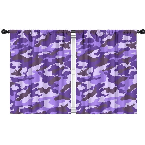 Blackout Kids Curtains,Purple Lilac Camo Classic Shapes Pattern Childrens Insulated Curtains Set Of 2,Bedroom Essentials,Toddler Room Decor 42"x54"