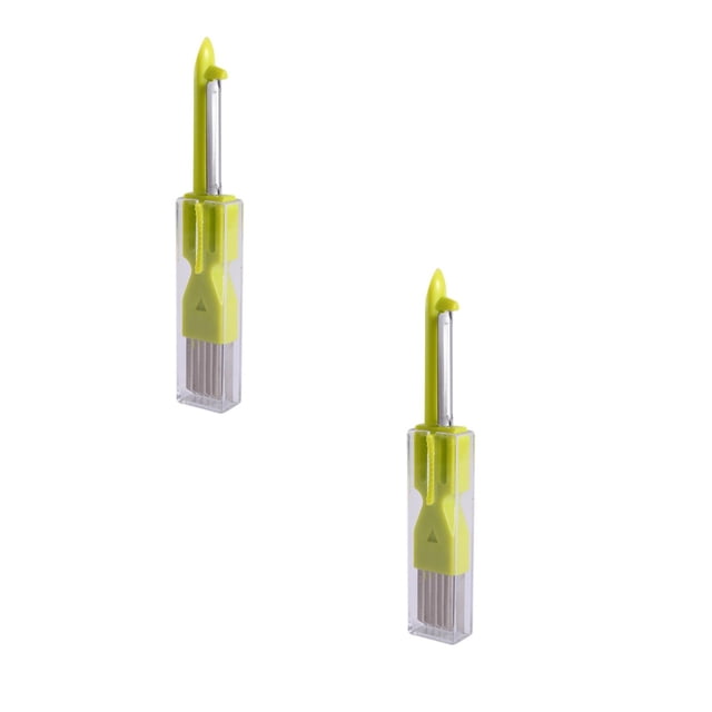 Oleegame 2 Pcs Coupe-Frites de Pommes de Terre 2 en 1 Soie l'Acier Inoxydable Coupe-Oignons Verts Hachés Coupe-Oignons Verts Déchiquetage Ménager Trancheur Alimentaire Multifonction Gadget Vert