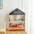 thumbnail image 2 of Toffy & Friends Kids Wooden Multi-Use Bookshelf 6 Cube 3 Shelf Bookcase,Wood Color, 2 of 9