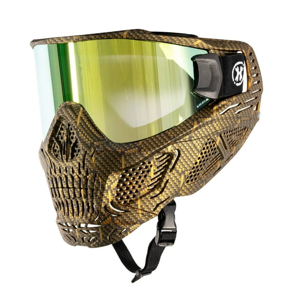 HK Army Skull Goggle For Paintball/Airsoft - Machine Gold w/ Gold Anti-Fog Lens