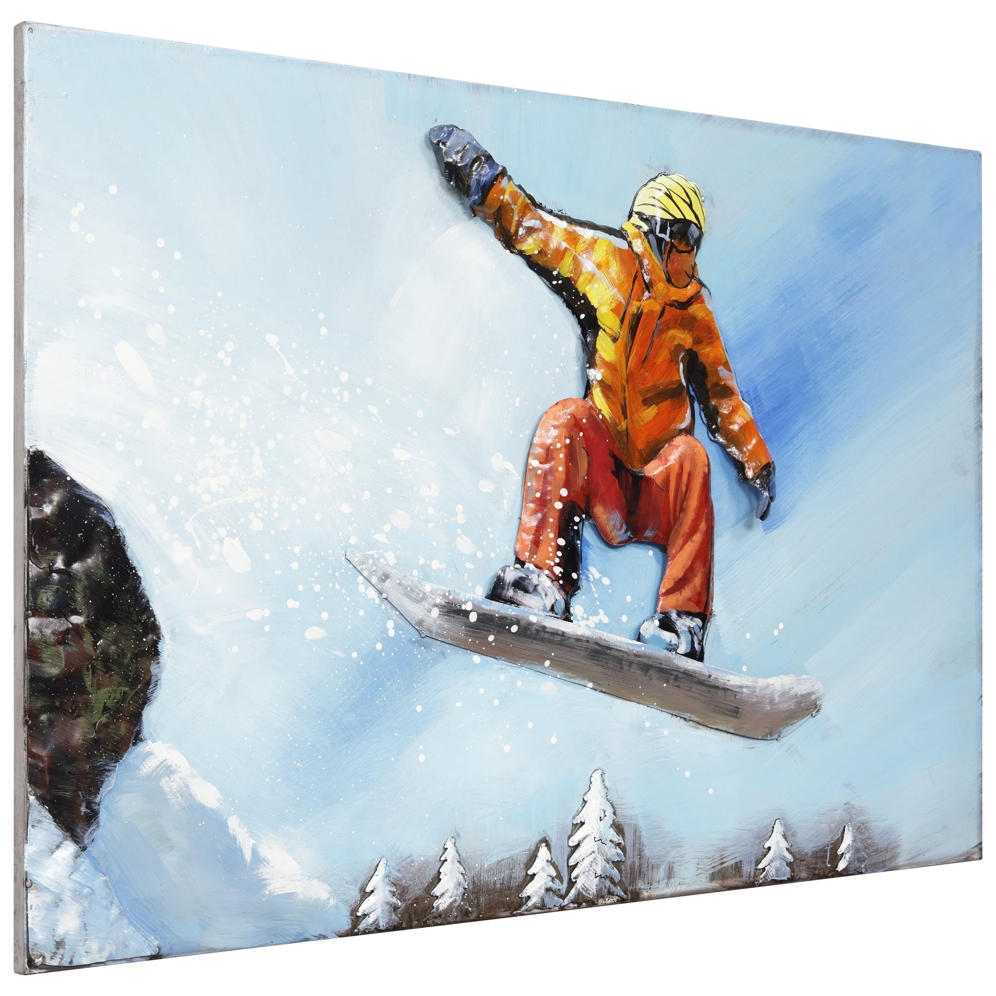 Empire Art Direct  32 x 48 in. Skateboarding Hand Painted Primo Mixed Media Iron Wall Sculpture 3D Metal Wall Art