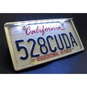 Car License Plate with LED Light for License Plate (Chrome)