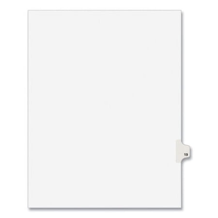 "Preprinted Legal Exhibit Side Tab Index Dividers, Avery Style, 10-Tab, 19, 11 X 8.5, White, 25/pack, (1019) | Bundle of 2 Packs"