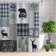 thumbnail image 2 of Cabin Shower Curtain, Rustic Shower Curtain, Farmhouse Bear Deer Shower Curtains, Lodge Wildlife Moose Shower Curtains with 12 Hooks Country Adventure Men Bathroom Curtain Sets 72W x 84H, 2 of 6