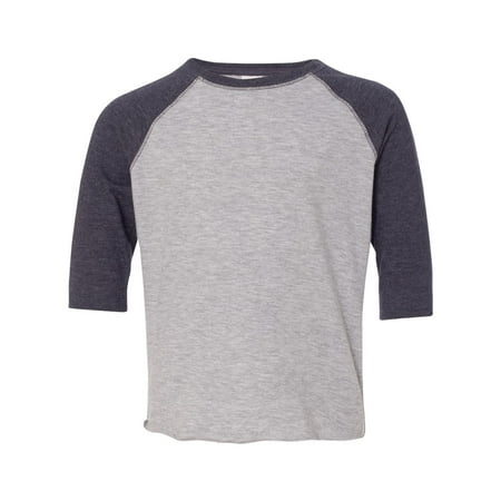 Rabbit Header - 3330 Toddler Baseball T-Shirt - Heather/ Smoke - 2 Toddler