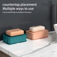 thumbnail image 2 of Advancent Esponja soporte cajón baño doble capa almacenamiento fregadero bandeja organización secado organizador escurridor Juegos de accesorios de baño Azul oscuro Advancent HA065187-03, 2 of 6