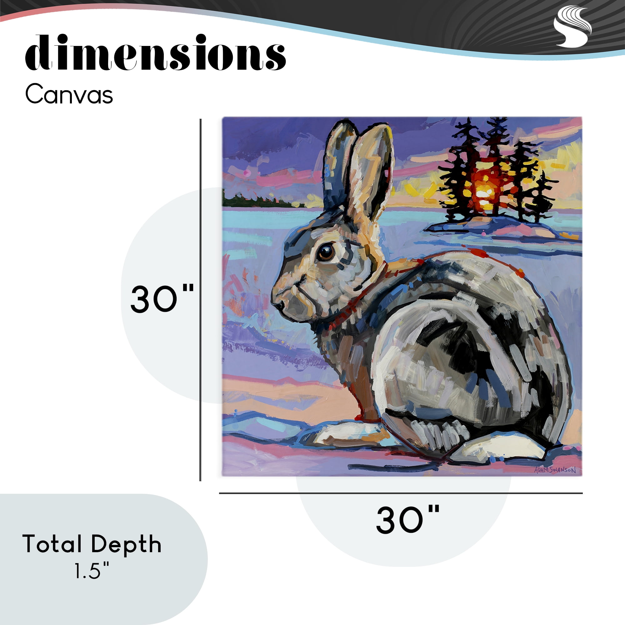 Runaway Goliath Rabbit Canvas Wall Art, design by Adam Swanson