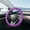 Purple, variant on Steering Wheel Cover, Czzoypi Studded Leather Grip Handle Cover, Non-Slip Silicone Car Interior Accessory Universal Fit 36-40cm, Pink