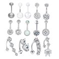thumbnail image 3 of Xuanheng 14x Belly Button Rings Decor Belly Button Piercing Jewelry Fashion Navel Barbell, 3 of 8