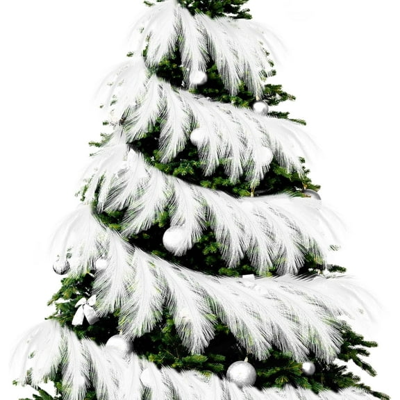 Dalrosia Christmas Tree Garland Decoration Pampas Grass Garland Faux Artificial Fabric Feathers Boho for Mantle Xmas Tree Home Farmhouse Christmas Holiday Party Supplies