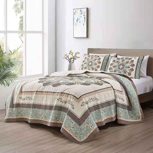 Laurel Manor Juliette Quilt Aqua Full/Queen