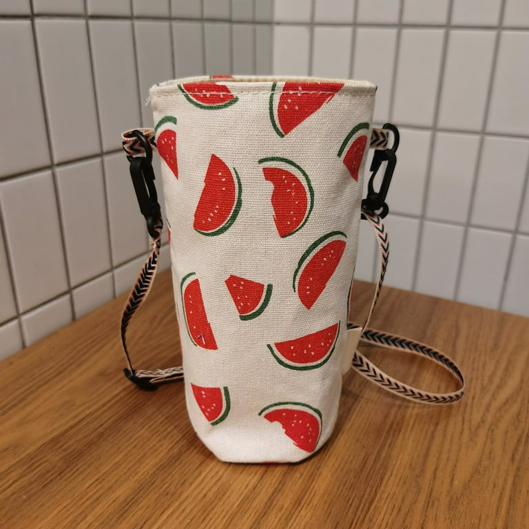 Packable Water Bottle Tote Carrier Bag Tumbler Cup Holder Pouch with  Adjustable Strap Crossbody Mug Sling Sleeve