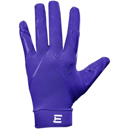 Kids EliteTek RG-14 Super Tight Fitting Football Gloves (PURPLE YL)
