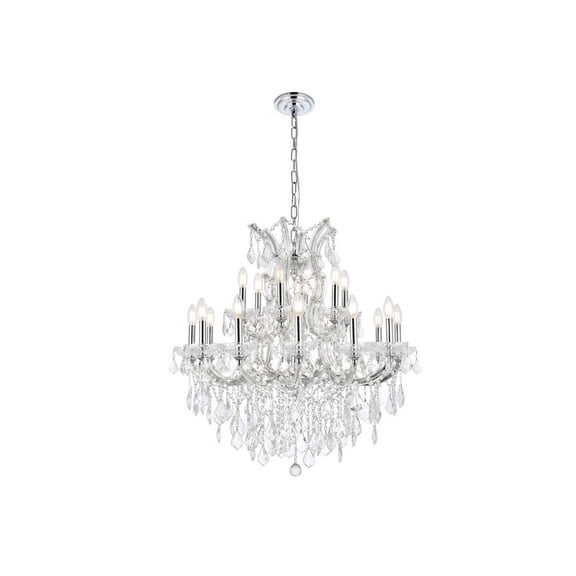 2800 Maria Theresa Collection Chandelier D:30in H:28in Lt:19 Chrome Finish (Royal Cut Crystals)