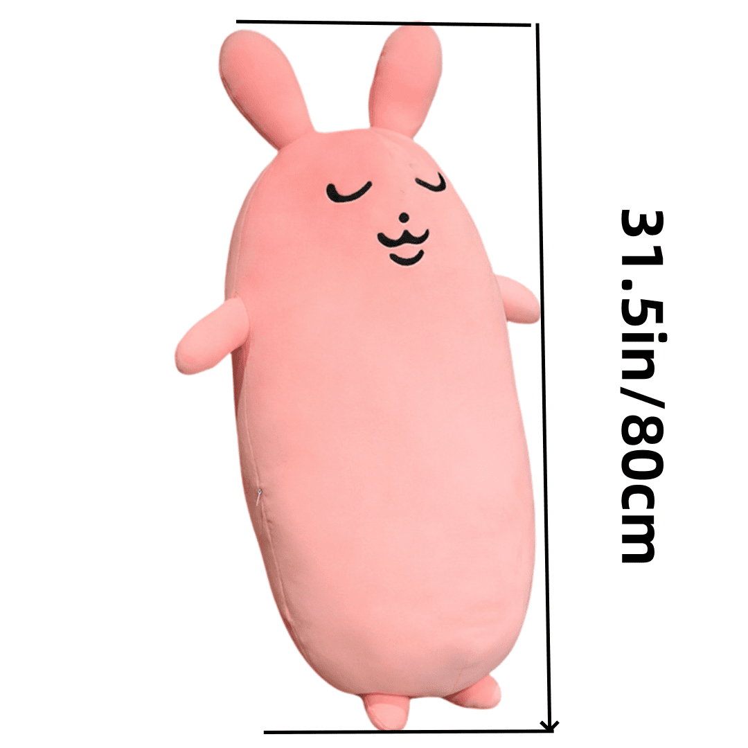 Funny Expression Pink Rabbit Plush Toy -31.5-inch Giant Cute Long Pillow Plush Animal Toy Creative Room Decoration Kawaii Birthday Gift
