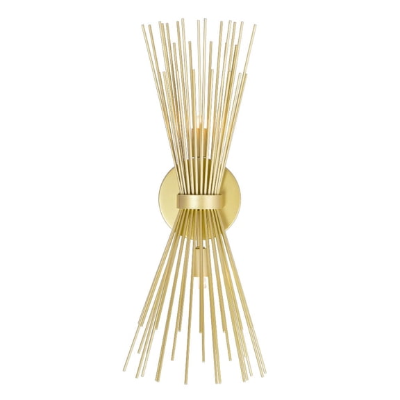 CWI Lighting Savannah 2 Light Contemporary Metal Wall Sconce in Gold Leaf