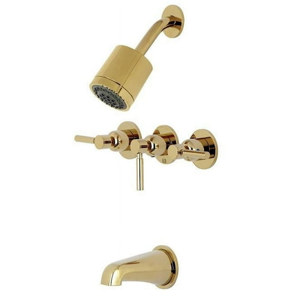 Concord 3-Handle Tub & Shower Faucet - Polished Brass