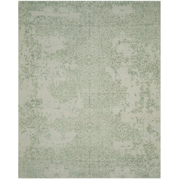 SAFAVIEH Restoration Vintage Amelia Floral Wool Area Rug, Grey/Turquoise, 8' x 10'