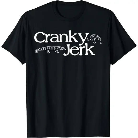 Funny Cranky VIntage Mens Outdoor Fishing Lure Humor T-Shirt