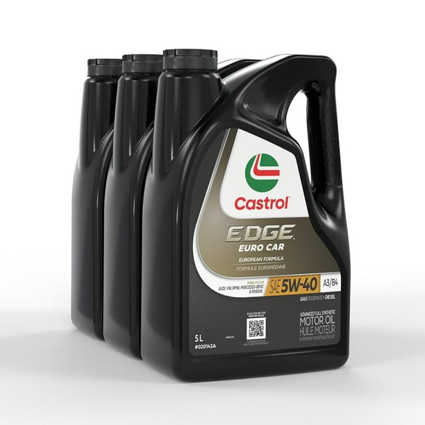 Castrol EDGE 5W40 EURO Full Synthetic Case Pack 3X5L Jugs - Walmart.ca