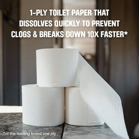 Scott Rapid-Dissolving Toilet Paper for RVs & Boats, 4 Double Rolls