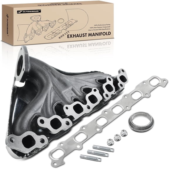 A-Premium Exhaust Manifold with Gasket Kit Compatible with Chevrolet Trailblazer EXT GMC Envoy XL XUV Buick Rainier Isuzu Ascender Oldsmobile Saab L6 4.2L