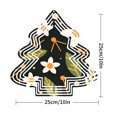 thumbnail image 7 of Stylish Metal Hanging Christmas Tree Wind Spinner - Black & White with Orange Floral Patterns Zigzag Lines & Green Accents for Garden Decor, 7 of 7