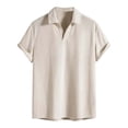 thumbnail image 1 of Fengqque Mens GOLF Shirts V Neck Textured GOLF Shirt Quick-Dry Golf Shirts Beige L(L), 1 of 4