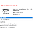 thumbnail image 2 of Idler Arm - Compatible with 1981 - 1994 Dodge B250 1982 1983 1984 1985 1986 1987 1988 1989 1990 1991 1992 1993, 2 of 2