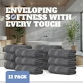 thumbnail image 3 of White Classic Wealuxe Collection 100% Cotton Hand Towels, Gray, 16 x 27, 12 Pack, 3 of 8
