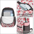 thumbnail image 2 of 17 Inch Lightweight Backpack,PVC Waterproof Oxford Fabric, Ergonomically Designed, with Large Capacity, Floral Flowers Print, 2 of 4