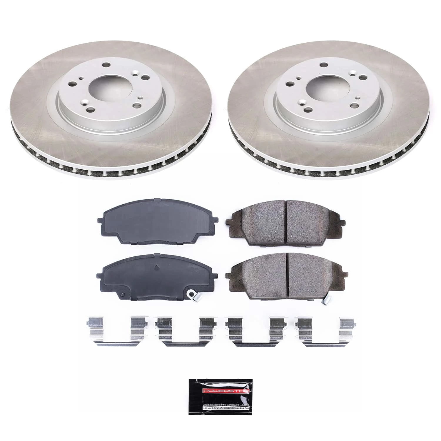 PowerStop Front Semi-Coated Rotor and Low-Dust Ceramic Brake Pad Kit SC2439