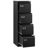 MIIIKO 4 Drawer File Cabinet,Metal Vertical Filing Cabinets with Lock,Storage A4/F4/Letter/Legal for Home Office-Assembly Required (4 Drawer-Black)