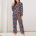 thumbnail image 2 of Daiia Abstract Vintage Fox and Plants for Women's Long-Sleeved Pajama Set – Soft & Comfortable Sleepwear Button-Up Pajamas Cozy Lounge Wear-Medium, 2 of 7